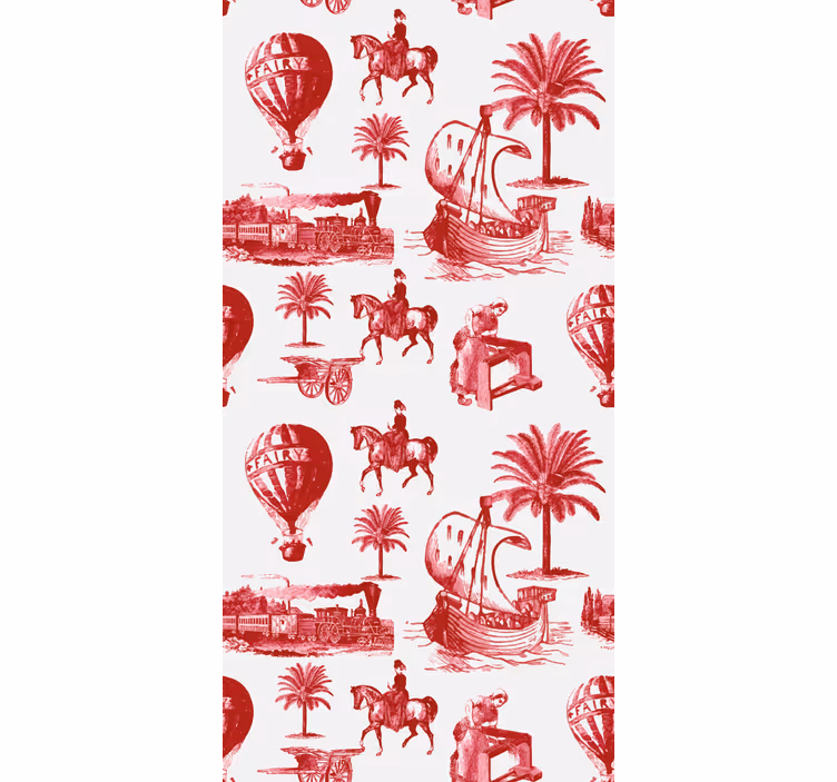 Retro rullegardin med vintage rejse scener - TenStickers