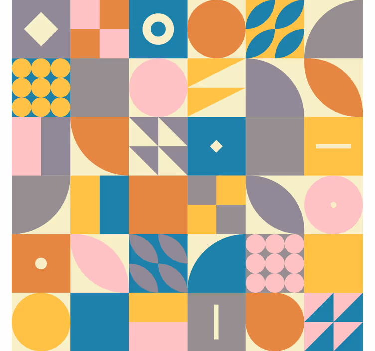 Retro geometrisk rullegardin - TenStickers