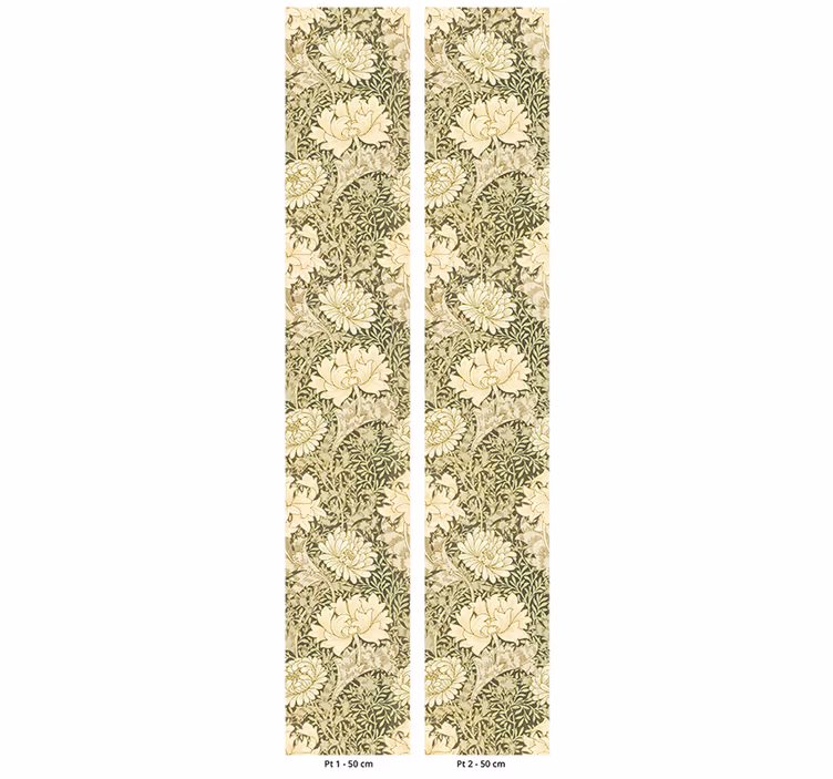 Retro rullegardin art nouveau krysantemum - TenStickers