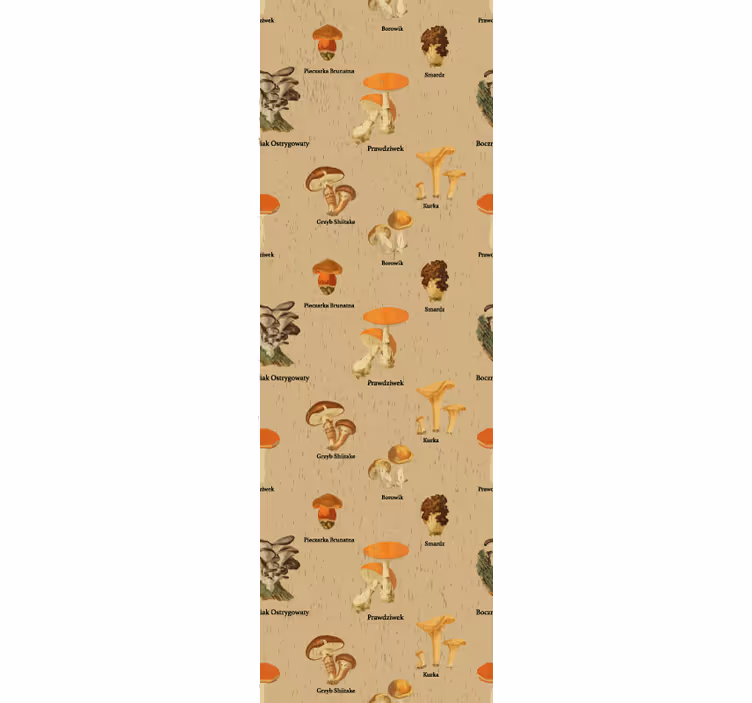 Retro rullegardin med vintage svampe typer - TenStickers