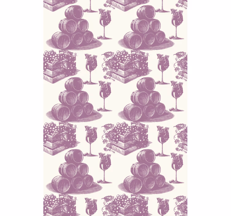 Retro rullegardin med fransk vintage mønster i violet - TenStickers