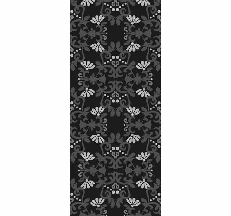 Retro rullegardin sort klassisk damask stil - TenStickers