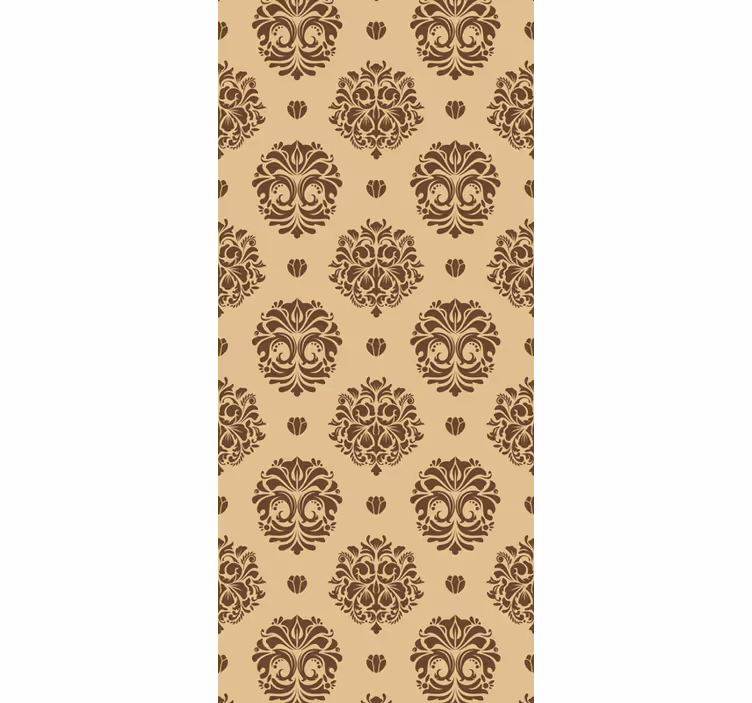 Retro rullegardin i beige vintage damask stil - TenStickers