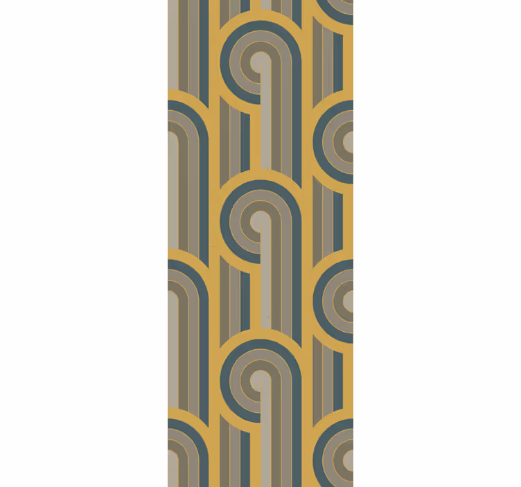 Retro rullegardin geometriske former i art deco stil - TenStickers