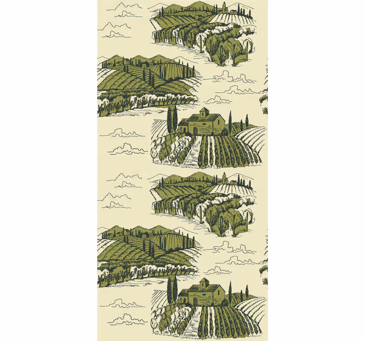 Retro rullegardin landskabsscene - TenStickers