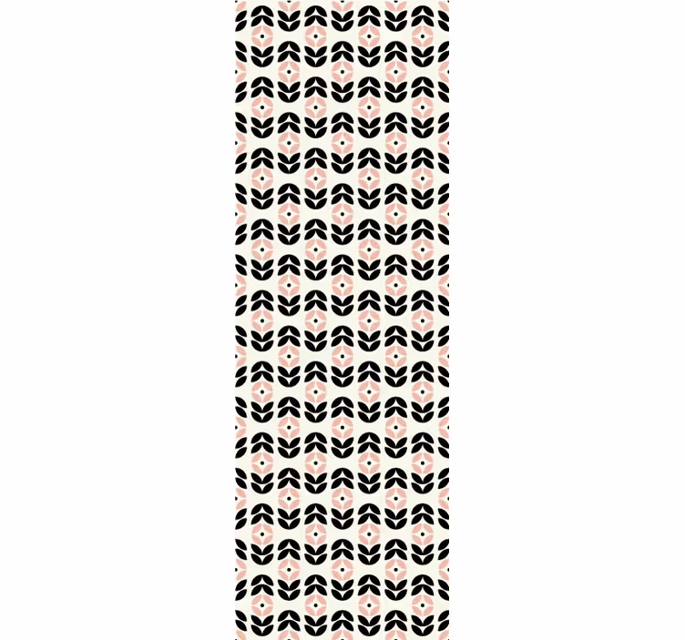 Retro rullegardin med pink geometriske blomster - TenStickers