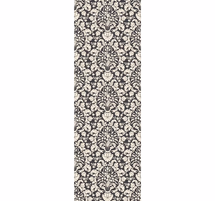 Retro rullegardin med blomsterdetaljer mønster - TenStickers