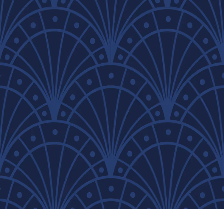 Retro rullegardin marineblå art déco - TenStickers