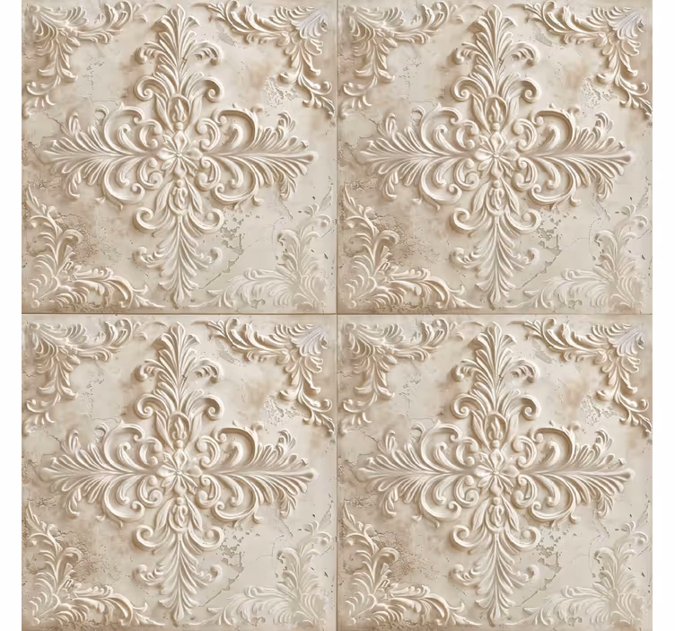 Retro rullegardin i beige fliser - TenStickers
