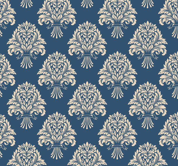 Retro rullegardin med barok blomstermotiv - TenStickers