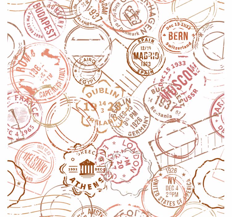 Retro stempler retro rullegardin - TenStickers