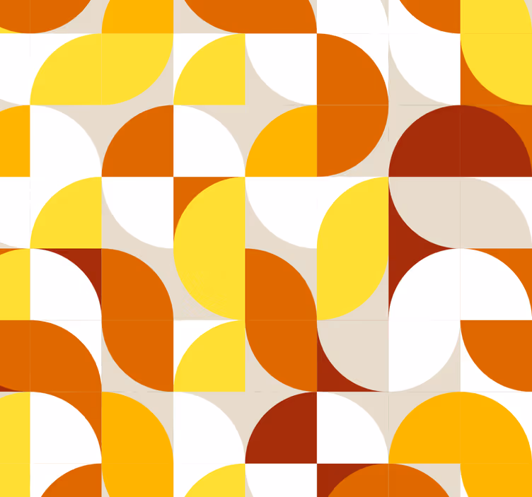 Retro rullegardin i vintage stil orange og gul - TenStickers