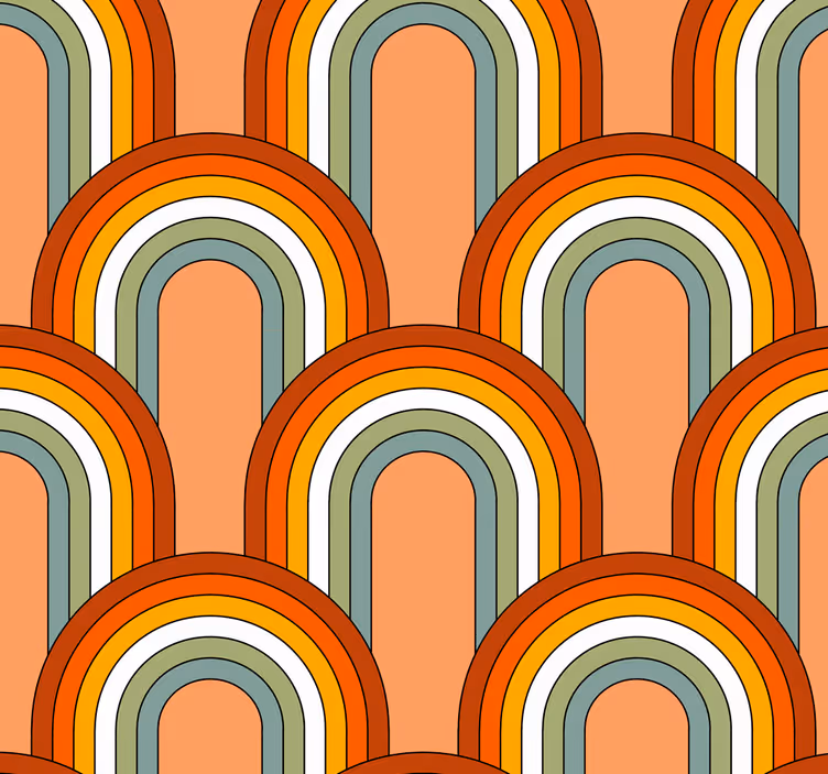 Retro rullegardin 70'er regnbuemønster - TenStickers