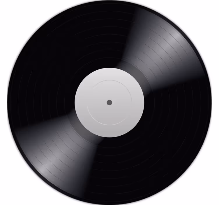 Sort rullegardin med sort vinylplade - TenStickers