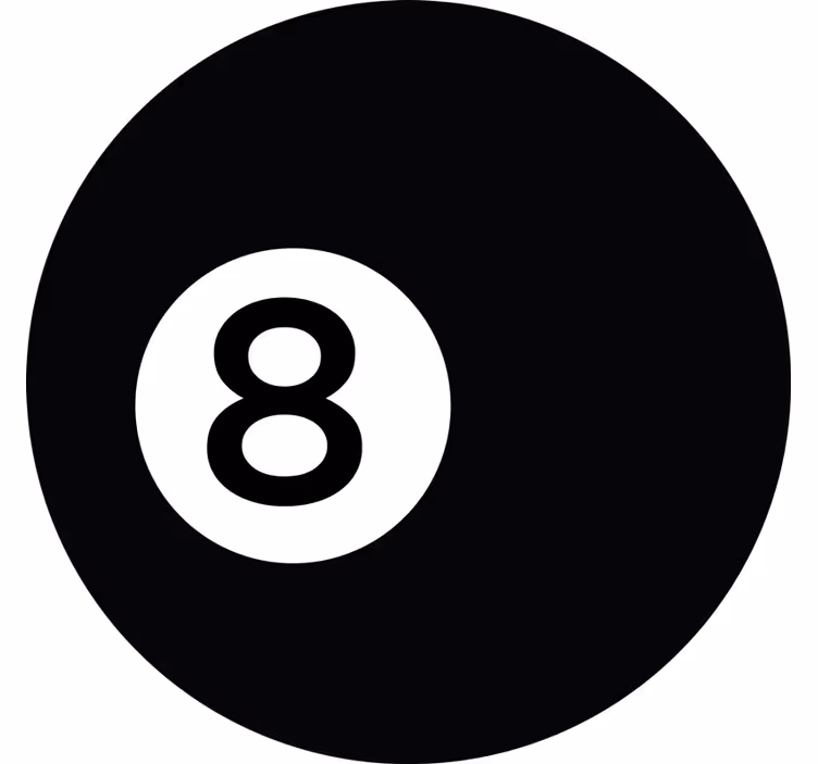 Sort rullegardin billiardkugle nummer 8 - TenStickers