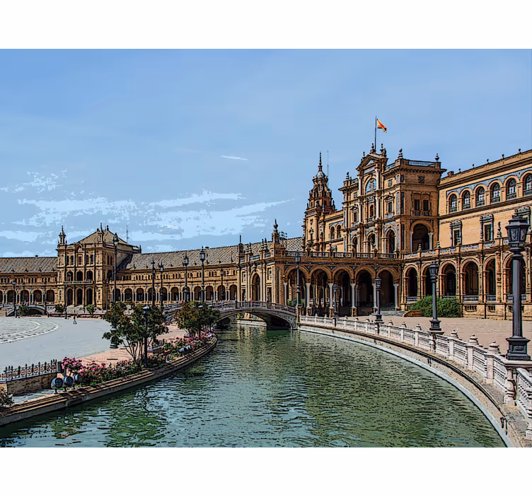 Rullegardiner til stue plaza españa i sevilla - TenStickers