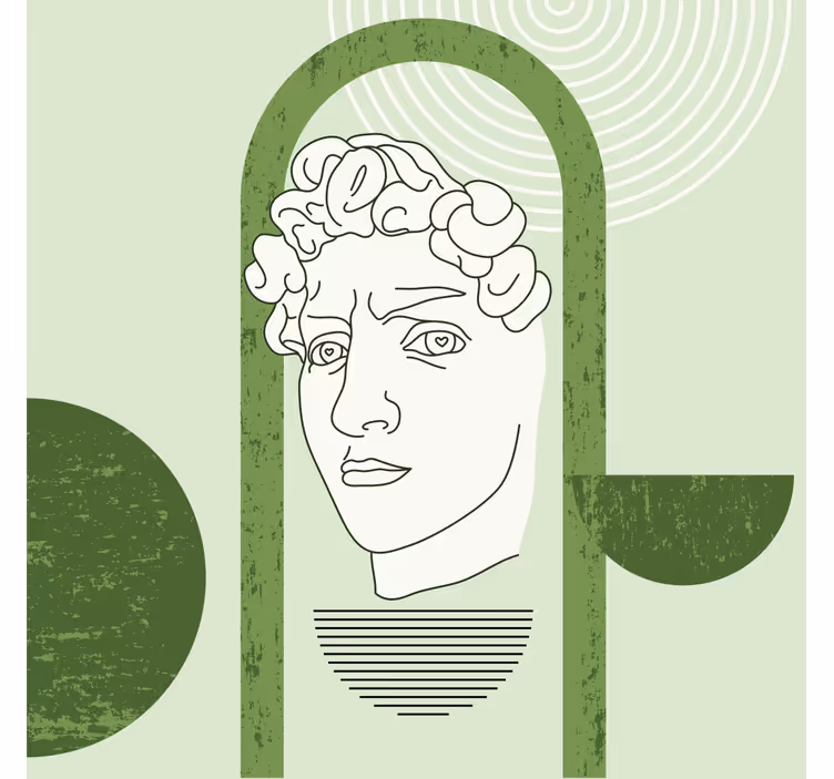 Rullegardiner til stue med antik david skulptur - TenStickers