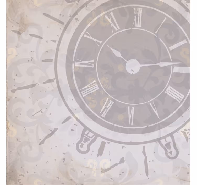 Rullegardiner til stue med hvid shabby chic vægur - TenStickers