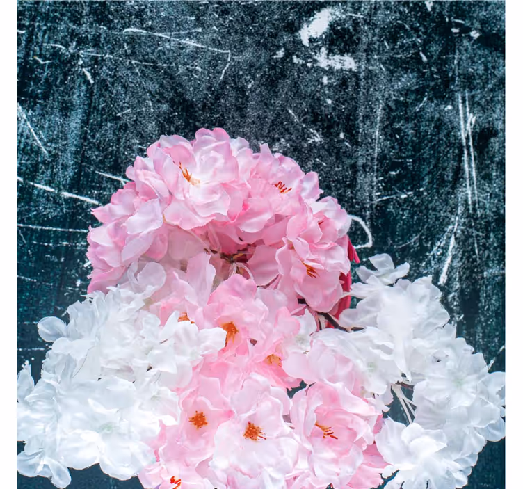 Rullegardiner til stue i pink kunstnerisk blomsterdesign - TenStickers