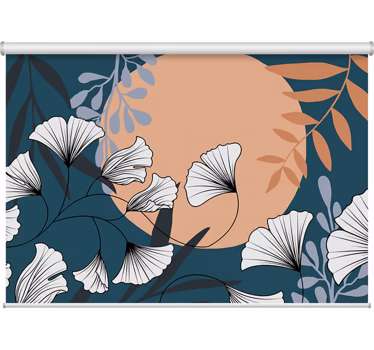 Rullegardiner til stue i glamourøs ginkgo farvevariation - TenStickers