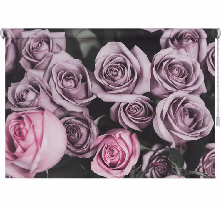 Rullegardiner til stue med elegant rosa roser design - TenStickers