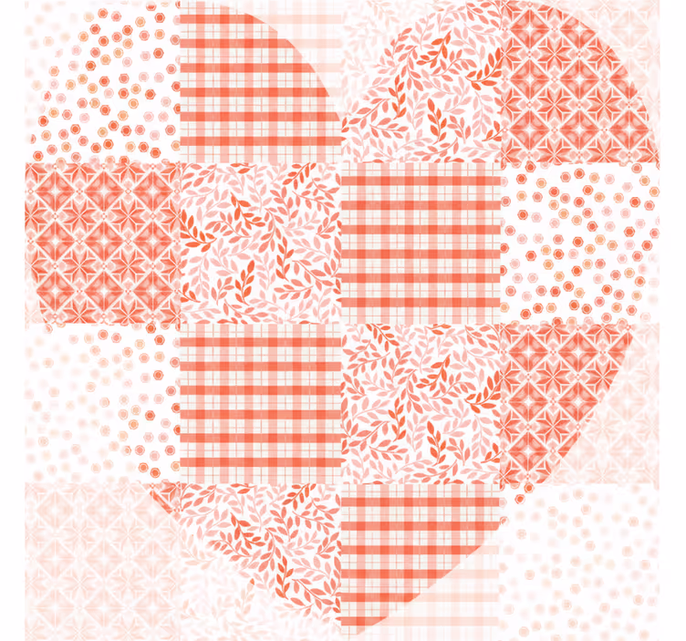 Rullegardiner til stue med patchwork hjerte design - TenStickers
