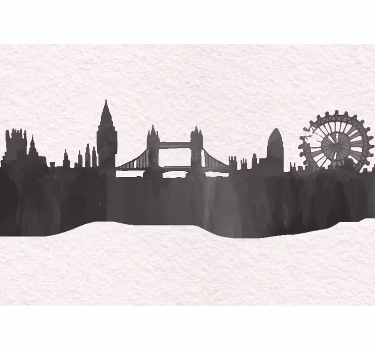 Rullegardiner til stue oxford uk skyline sort - TenStickers
