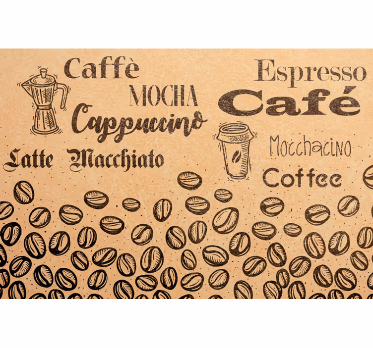 Beige rullegardin med kærlighed til italiensk kaffe - TenStickers