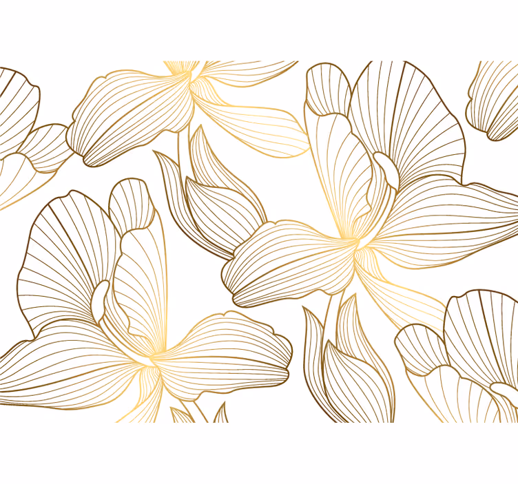 Soveværelse rullegardiner gyldne blomster - TenStickers