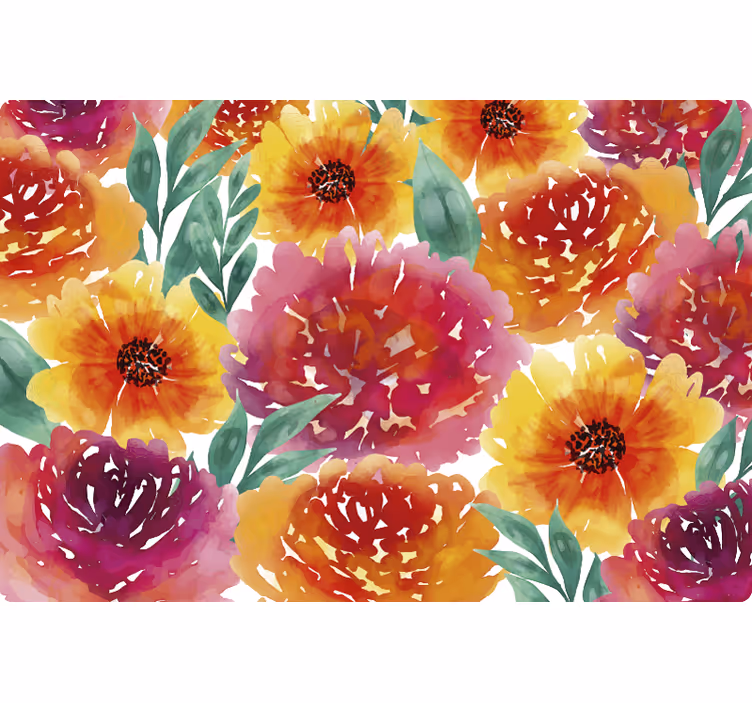 Soveværelse rullegardiner farverige blomsterfliser - TenStickers