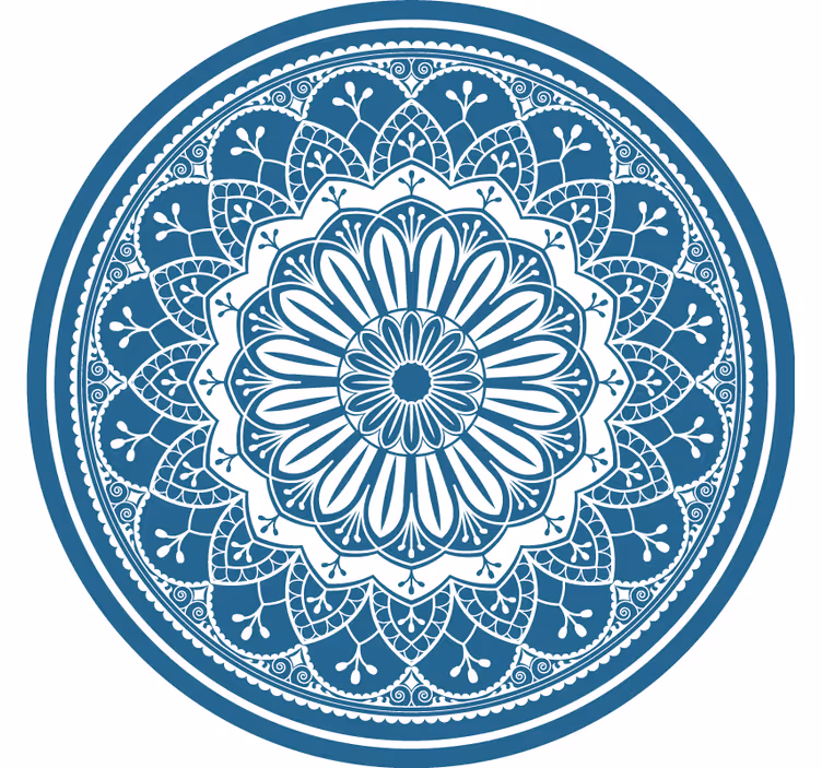 Soveværelse rullegardiner stort mandala print blå cirkel - TenStickers