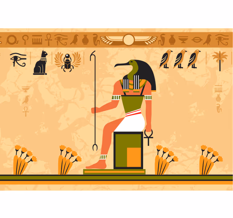 Beige rullegardin måneguden fra egypten - TenStickers