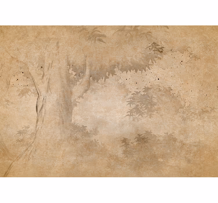 Beige rullegardin med vintage regnskovsmotiv - TenStickers