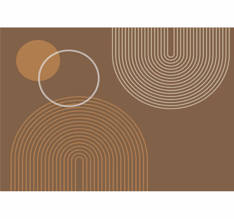 Beige rullegardin med varme geometriske buer - TenStickers