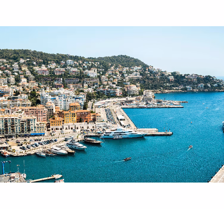 Soveværelse rullegardiner smukke franske riviera havn - TenStickers