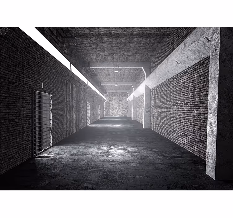 Soveværelse rullegardiner 3d murstens tunnel - TenStickers