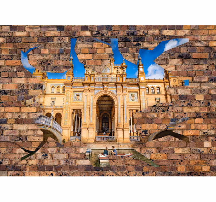 Soveværelse rullegardiner 3d murstenslook sevilla - TenStickers