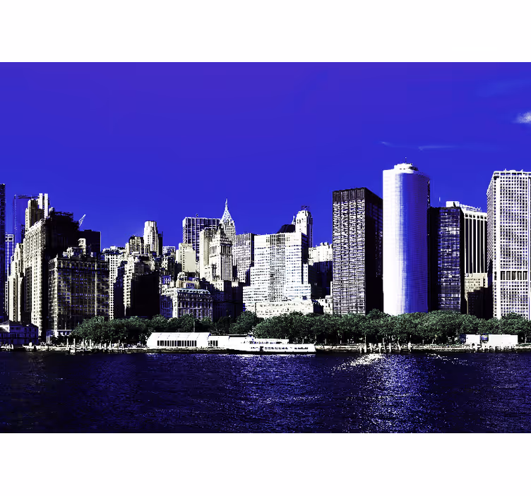 Soveværelse rullegardiner manhattan skyskrabere aften - TenStickers