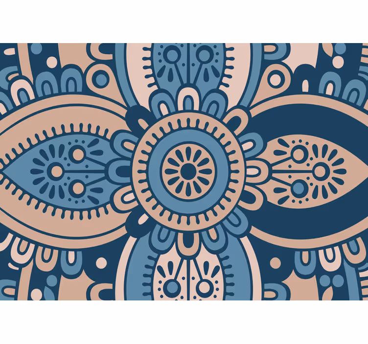Soveværelse rullegardiner blå blomster mandala - TenStickers