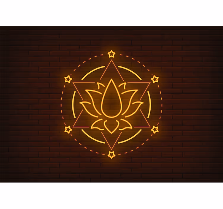 Soveværelse rullegardiner neon lotus - TenStickers