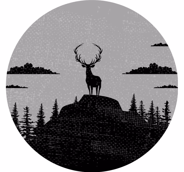 Grå rullegardin med grå og sort hjort - TenStickers