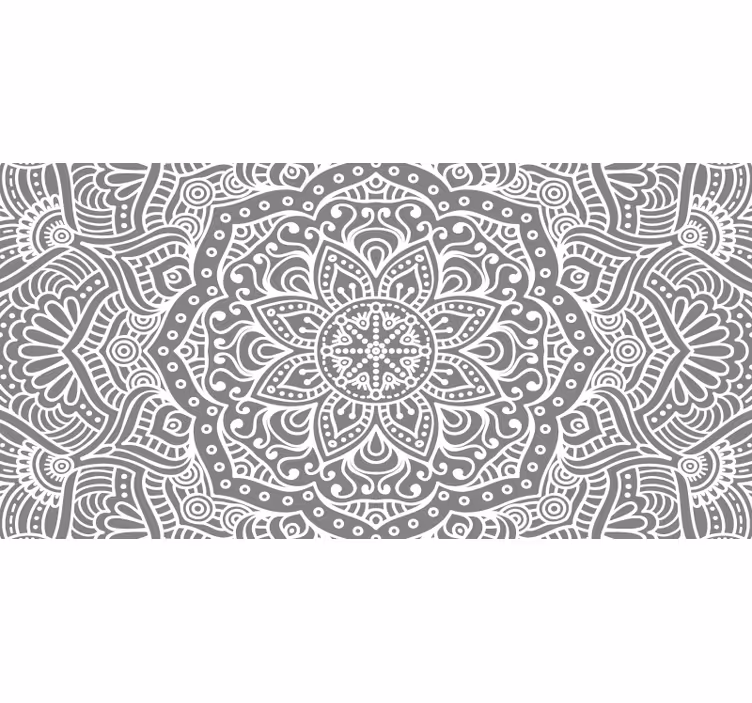 Grå rullegardin med elegant mandala mønster - TenStickers