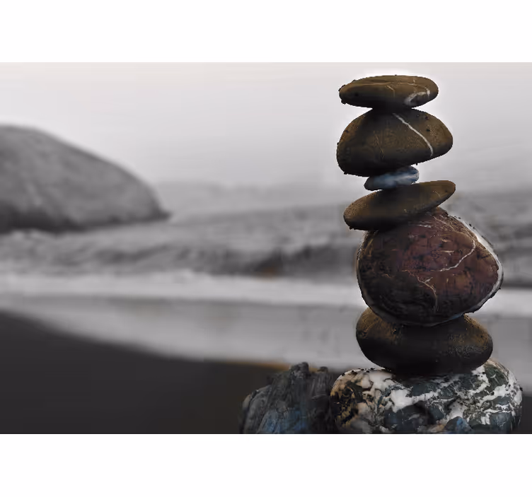 Soveværelse rullegardiner zen tårn sten - TenStickers