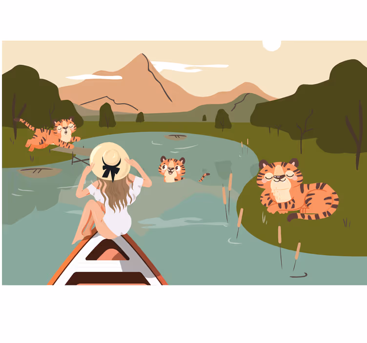 Soveværelse rullegardiner med jungle dyr og tigre - TenStickers