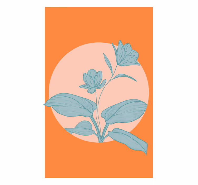 Rullegardiner til stue blå blomst - TenStickers