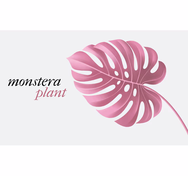 Soveværelse rullegardiner i pink minimalistisk monstera stil - TenStickers