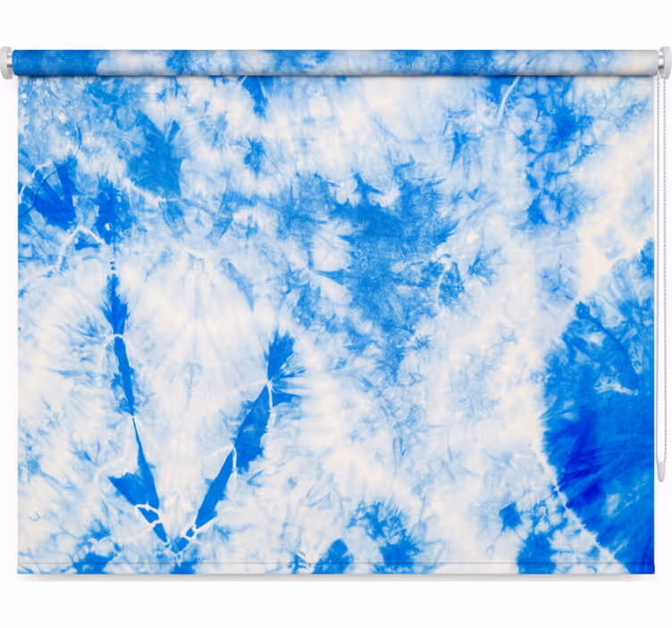 Soveværelse rullegardiner blå og hvid tie dye - TenStickers