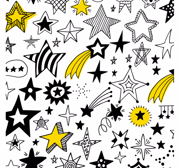 Soveværelse rullegardiner med doodlestjerner - TenStickers