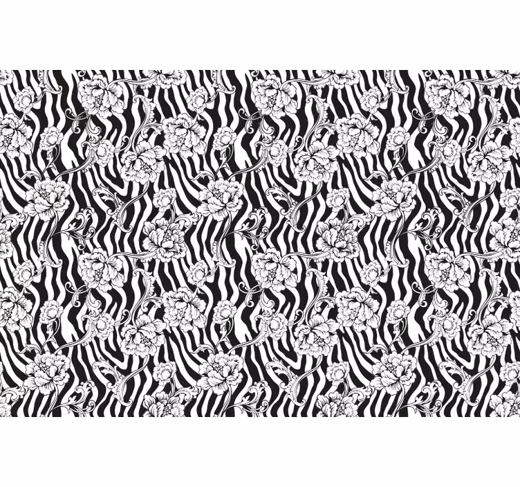 Soveværelse rullegardiner zebra og blomster - TenStickers