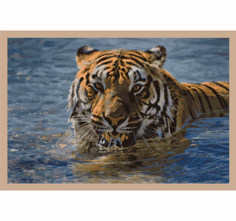 Soveværelse rullegardiner tiger svømning - TenStickers